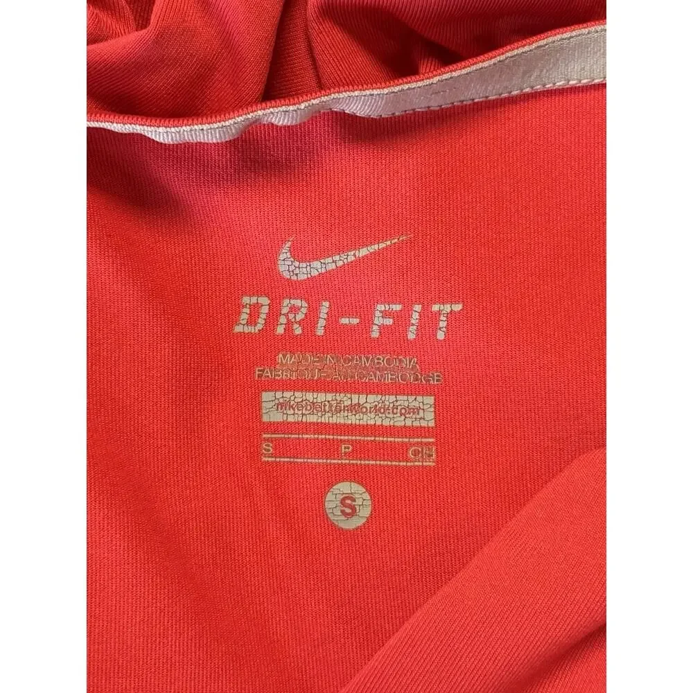 Nike Womens Hot Pink Dri Fit Split Neck Active Top Small Y2K Yoga 2000s Bright - Picture 8 of 10